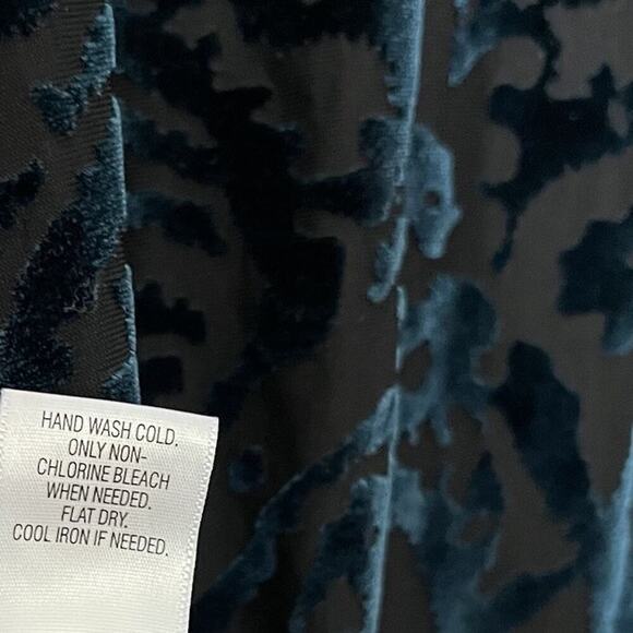 Vera Wang Womens‎ Velvet Burnout Top Size L Blue Stretch Witchy Fairy Grunge - Picture 5 of 5